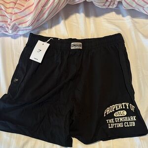 Gymshark Black Athletic Shorts with White Print